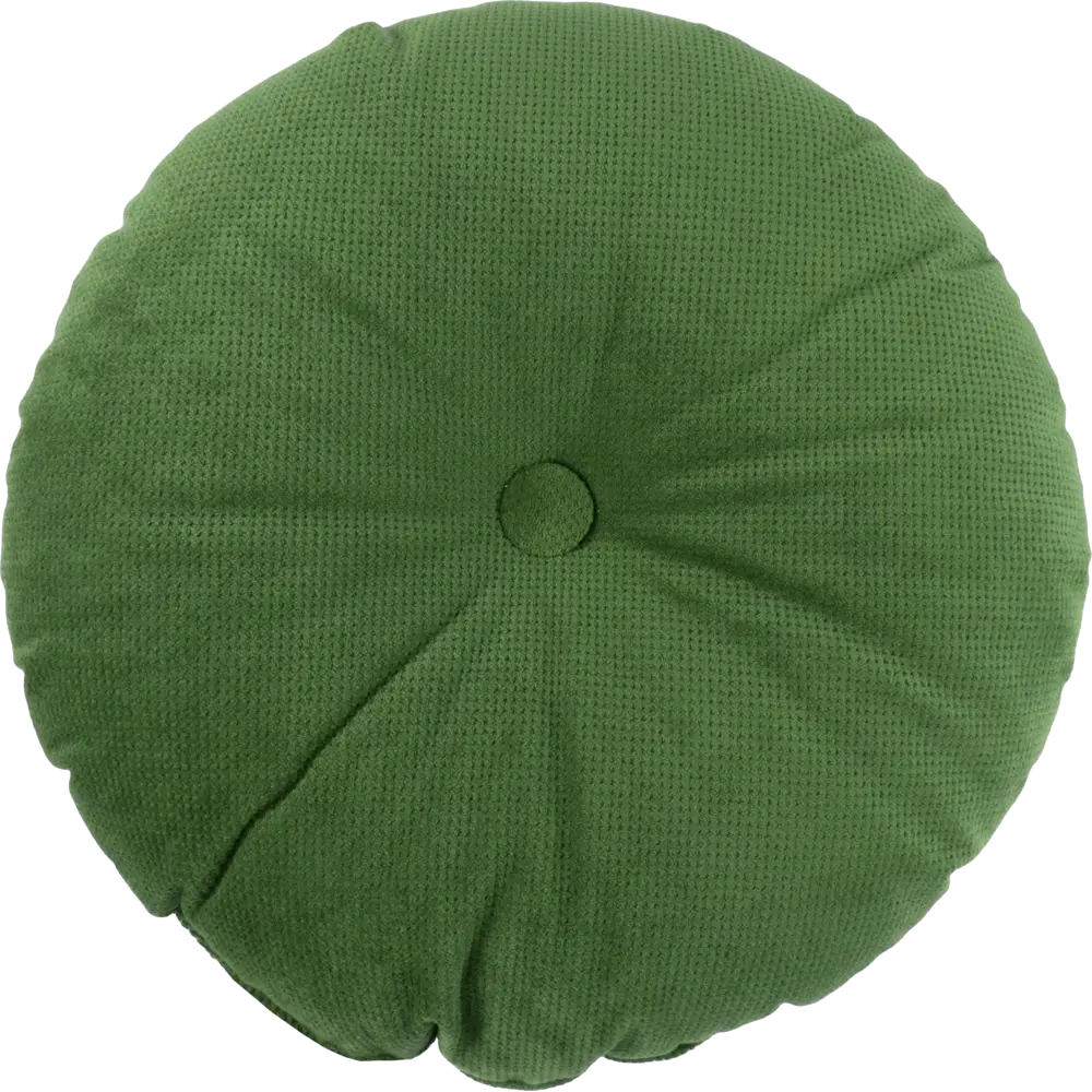 Подушка с пуговицей Грид ø37 см цвет зеленый LINEN WAY STLM-2178274