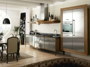 Marchi Cucine Модульная кухня из нержавеющей стали и дерева Dechora