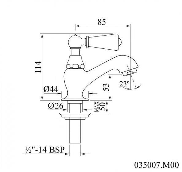 Bronces Mestre Смеситель для раковины на одно отверстие Retro 035007.m00.30 - Вид №1