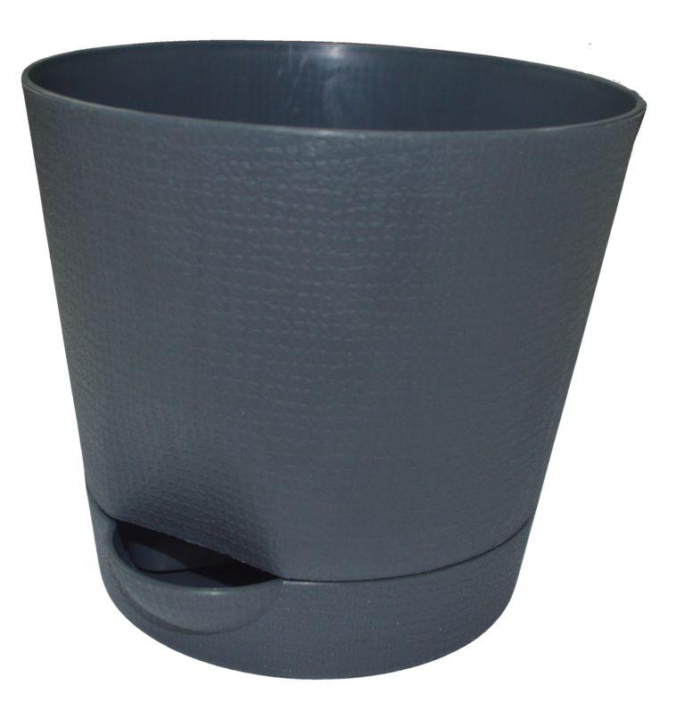 204-27 Горшок д/цветов с поддоном Le Parterre d=19.5 2.8л. графит Цветочная коллекция 
