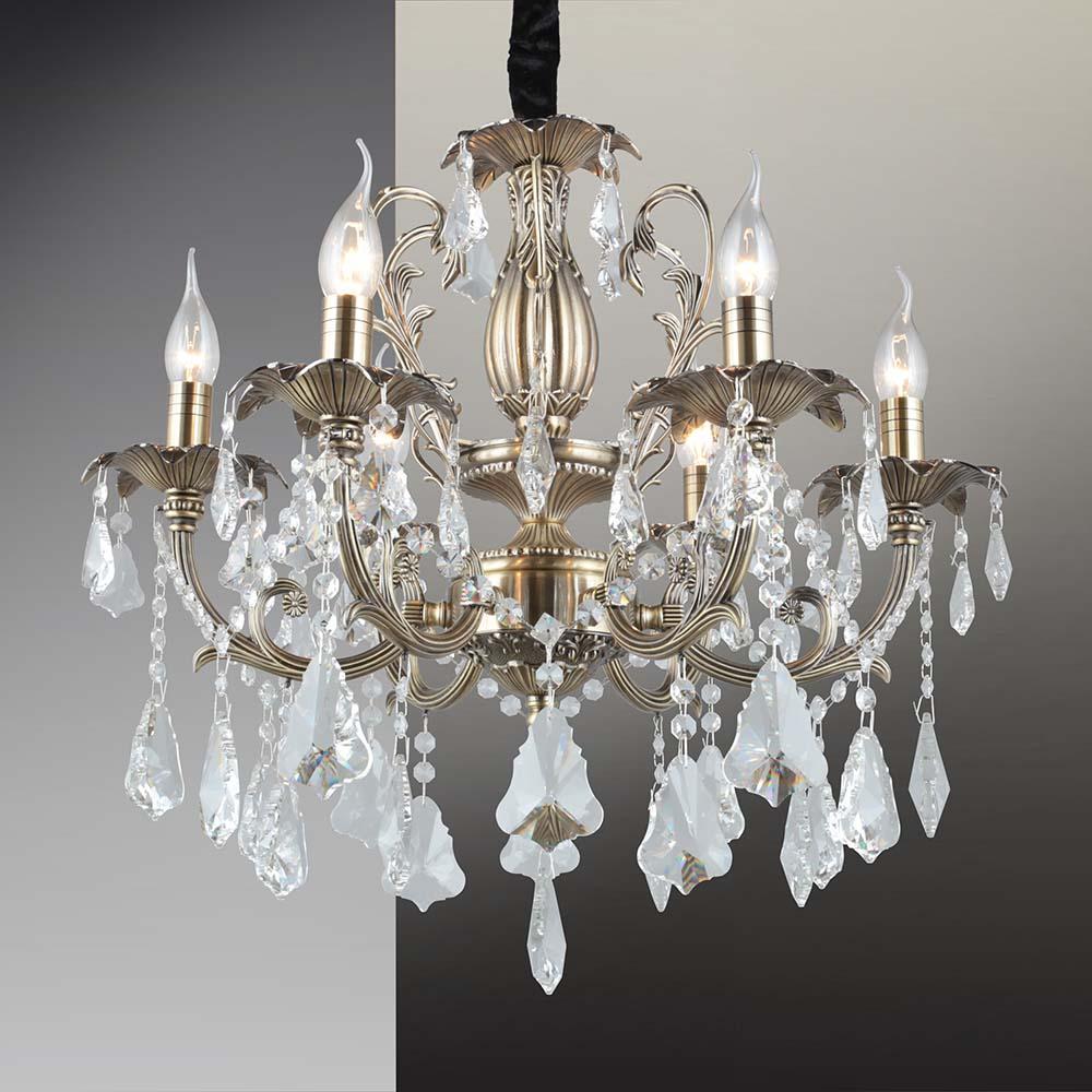 Подвесная люстра Omnilux Grosseto OML-77733-06 OMNILUX ДИЗАЙНЕРСКИЕ, GROSSETO 279731 Бронза  - Вид №1