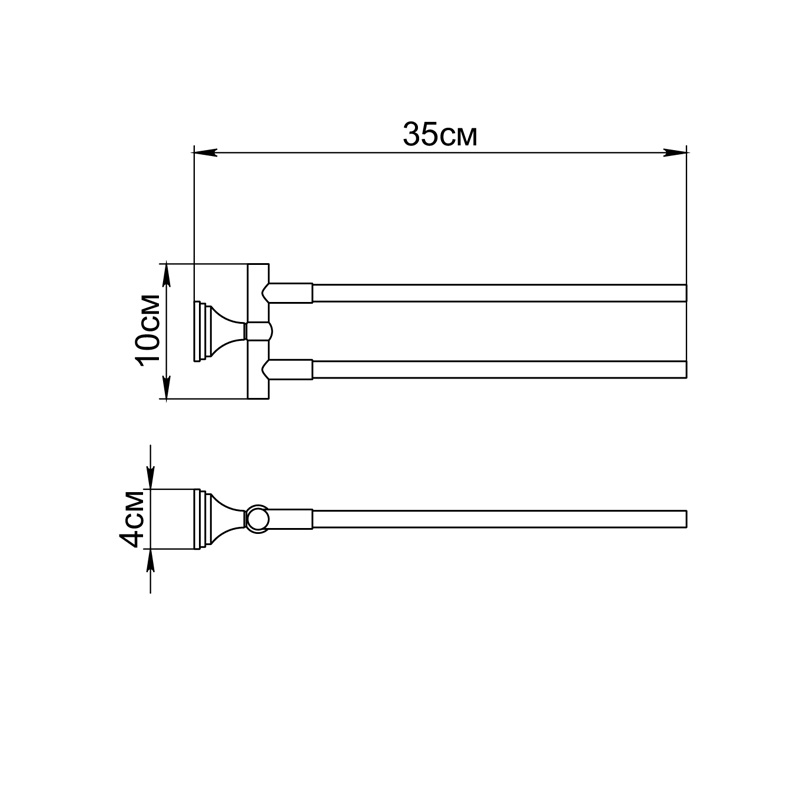 Полотенцедержатель поворотный двойной Grampus LAGUNA GR7802A - Вид №2