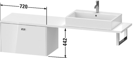 BR514300707 Brioso Шкафчик для компактной консоли Бетонно-серый матовый декор Duravit - Вид №1