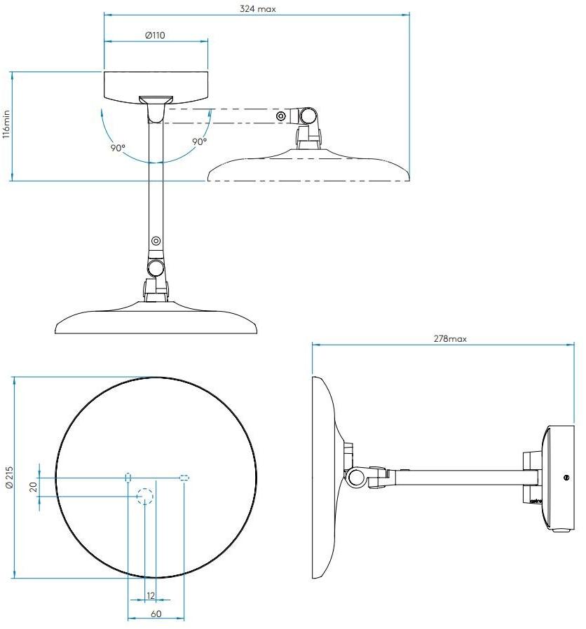 Astro Lighting Настенное увеличительное зеркало со встроенной подсветкой  1373001 / 1373006 / 1373011  - Вид №9