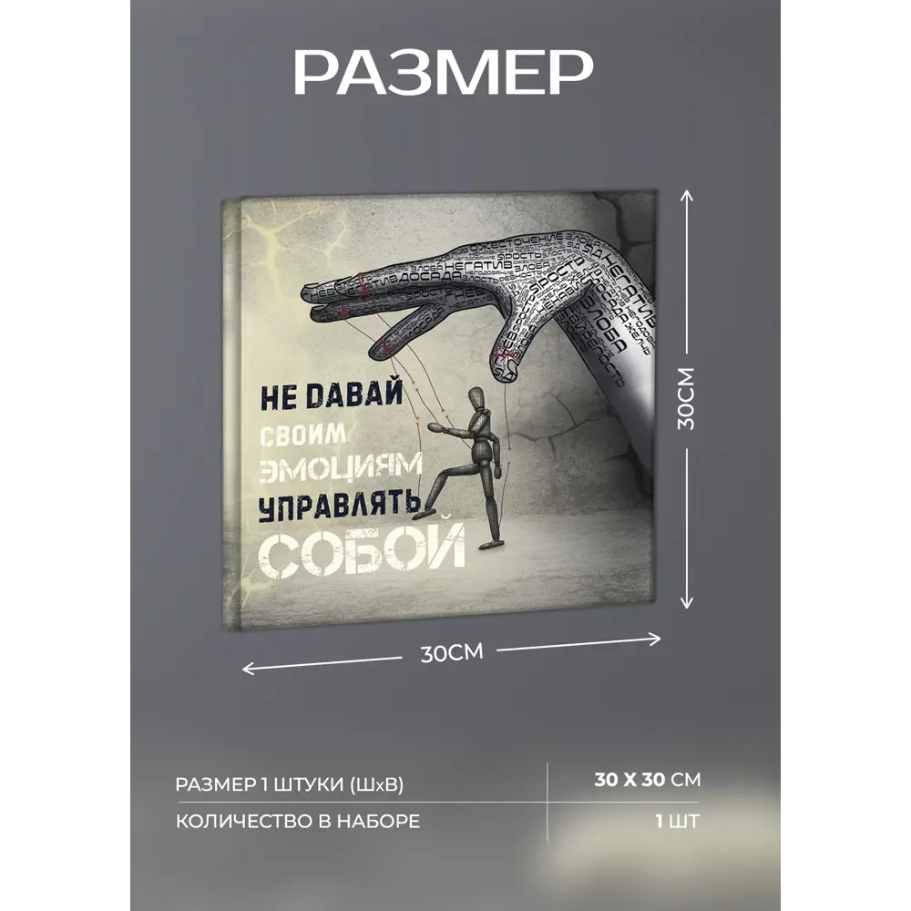 Картина на холсте Контроль 30x30 см 87233232 STLM-2019998 FBRUSH  - Вид №4