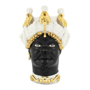 200946-18 ABHIKA ВАЗА MORO MAN BAROQUE WHITE/GOLD