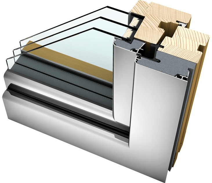 INTERNORM Italia Распашное окно из алюминия и дерева с тройным остеклением sun-id-1491036 - Вид №2