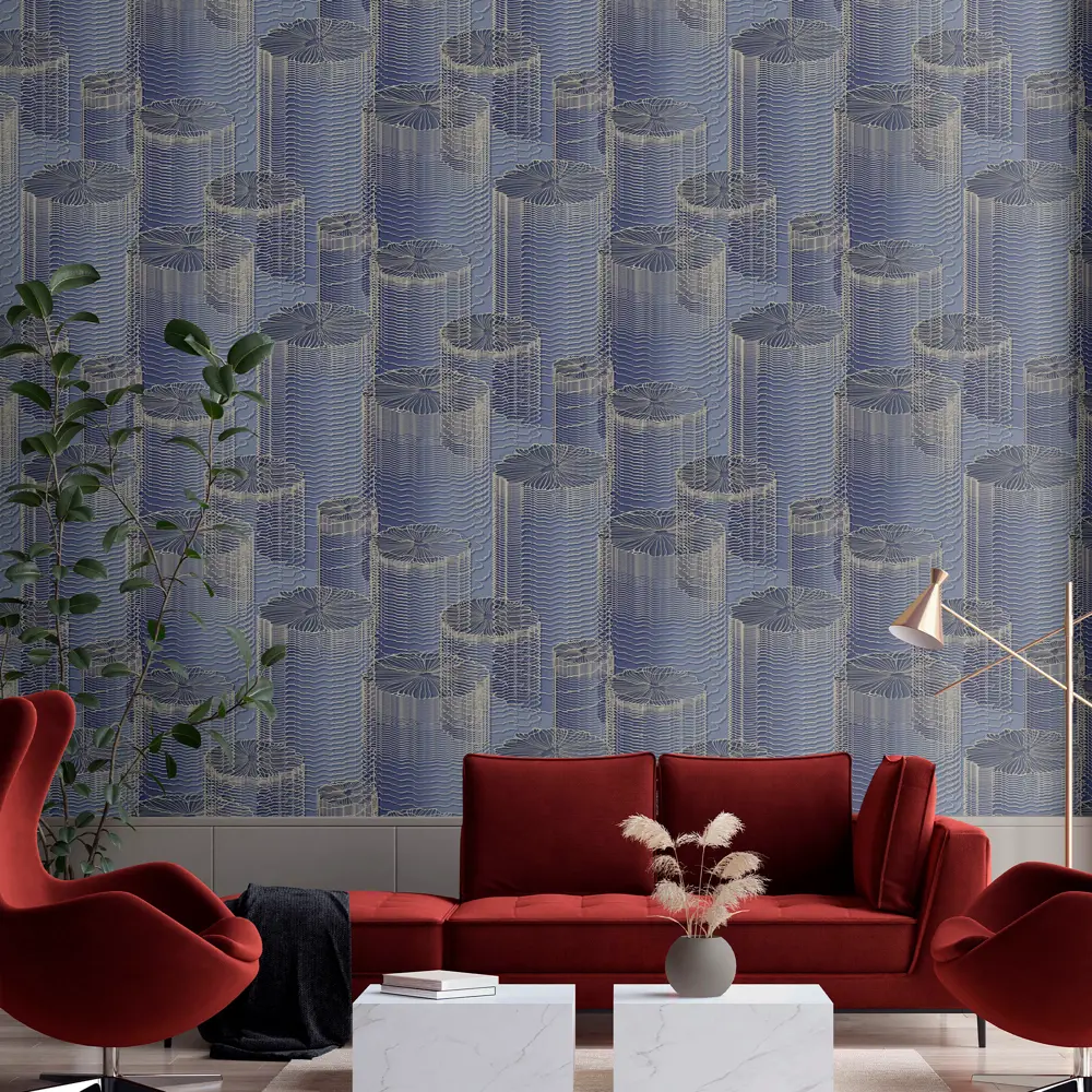 ОБОИ 1,06Х10М ФЛИЗ FLOW СИН OR8024-20 ORNAMY STLM-2127189 - Вид №2