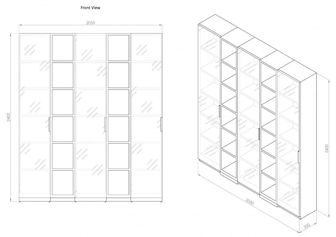 Витрина из дерева и стекла LUSSO Zotto ARCH-00021894 - Вид №2