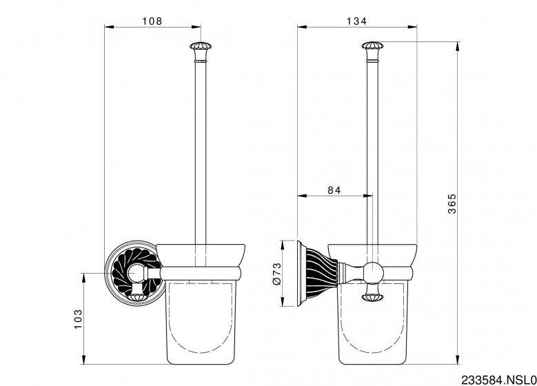 Bronces Mestre Ершик для унитаза настенный Artica with porcelain 233584.nsl0.50 - Вид №1