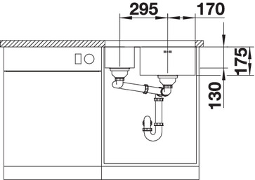 525217 Кухонная мойка Blanco Supra 340/180-U чаша слева, с клапаном-автоматом  Blanco Supra - Вид №4
