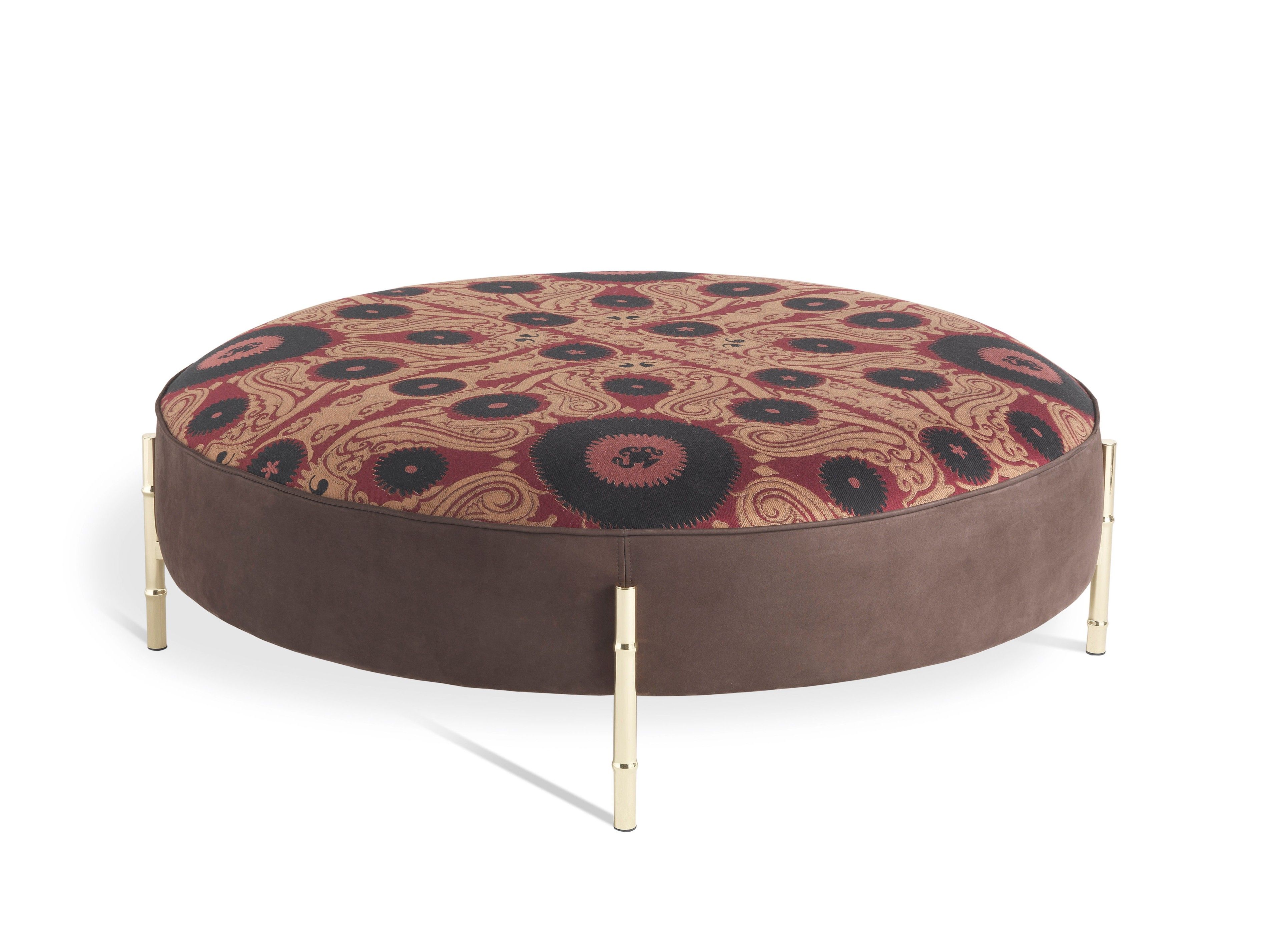 Круглый мягкий пуф из ткани и нубука ETRO Home Interiors Самарканд ARCH-00038338