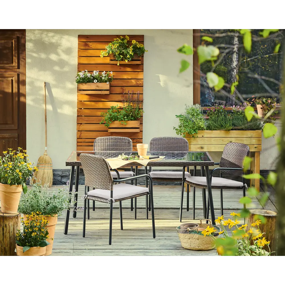 Santreyd Zena - Садовый стол со стеклянной столешницей для комфортного отдыха 82509545 STLM-0028910 - Вид №7