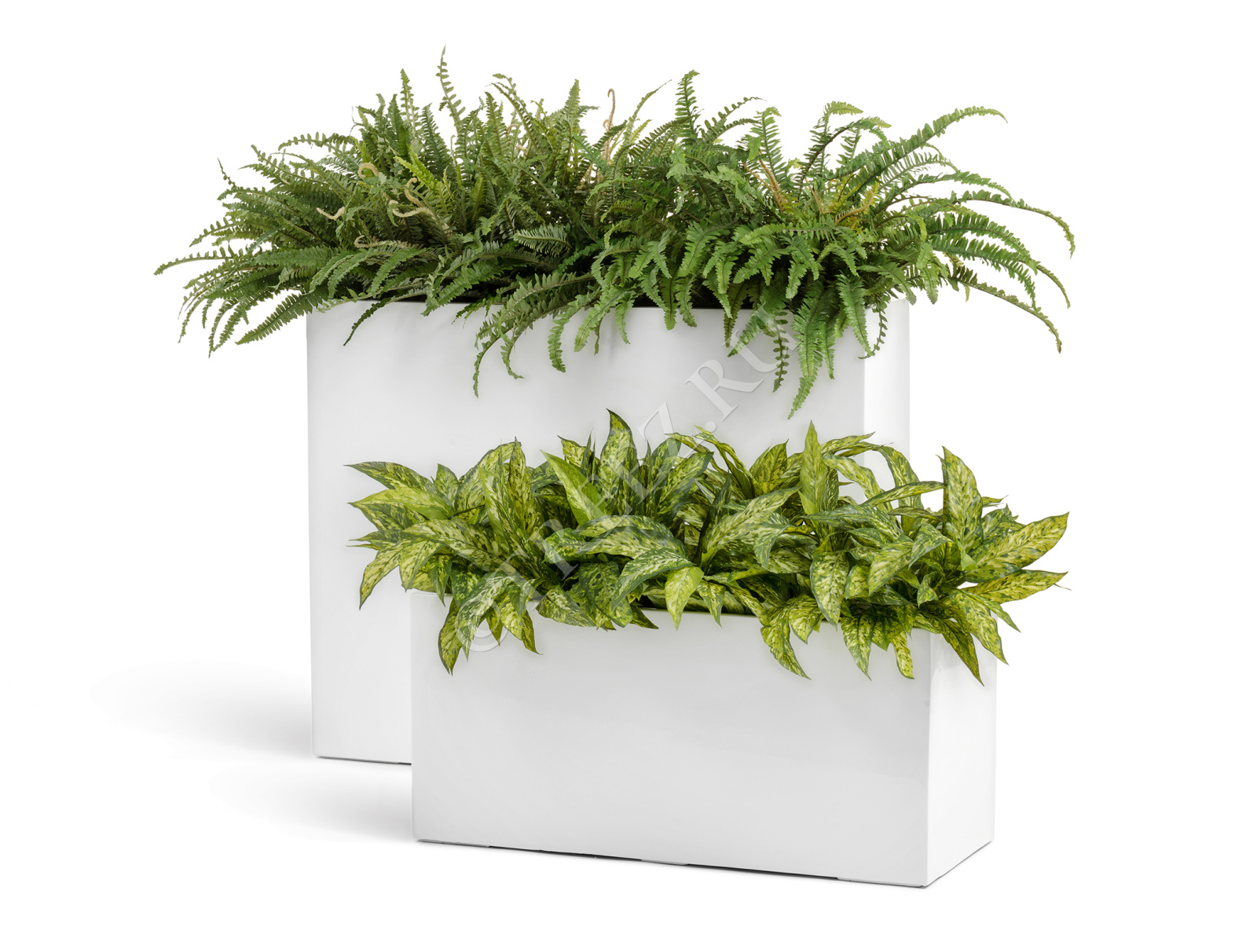 41.3320-05-040-WH-92/75 Кашпо  Effectory - серия Gloss - Дивайдер высокий - белый глянцевый лак Цветочная коллекция  - Вид №6