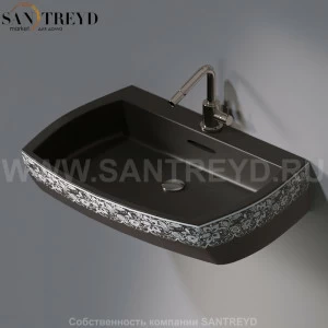 L283.462 Подвесная раковина настенная овальная A. e T. Italia SQUARE черная