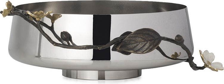 10623823 Michael Aram Чаша декоративная Michael Aram Цветок кизила 28см, сталь, серебристая Сталь 