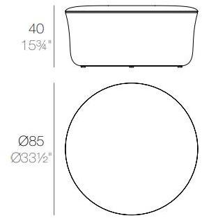 VONDOM Круглый садовый пуф из ткани Suave sun-id-1374848 - Вид №9