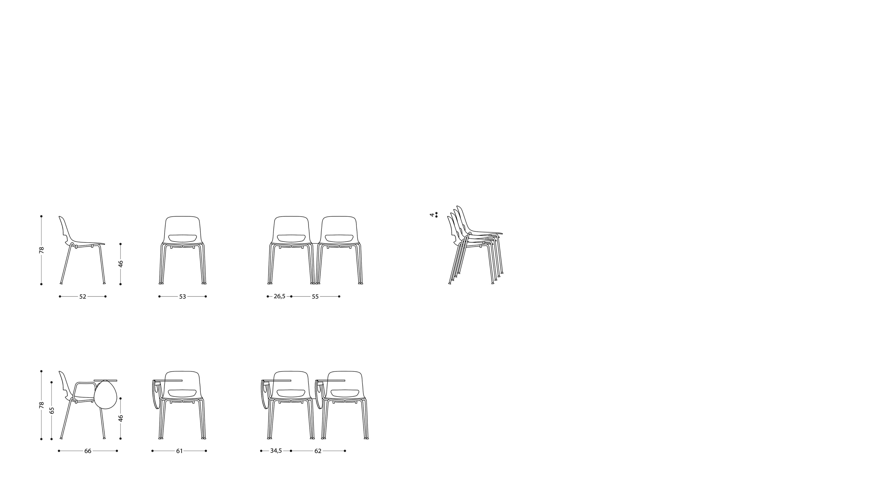 Стул из полипропилена для залов ожидания LAMM Lucky ARCH-00095085 - Вид №3