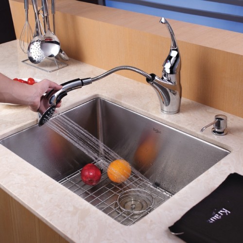 KHU101-23-KPF2210ORB-KSD30ORB Накладная раковина на столешницу  прямоугольная Krausru  - Вид №7