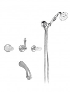 2103 ** 09C Комплект ванны с центральным изливом «парус» Nicolazzi Series Cristallo di Rocca