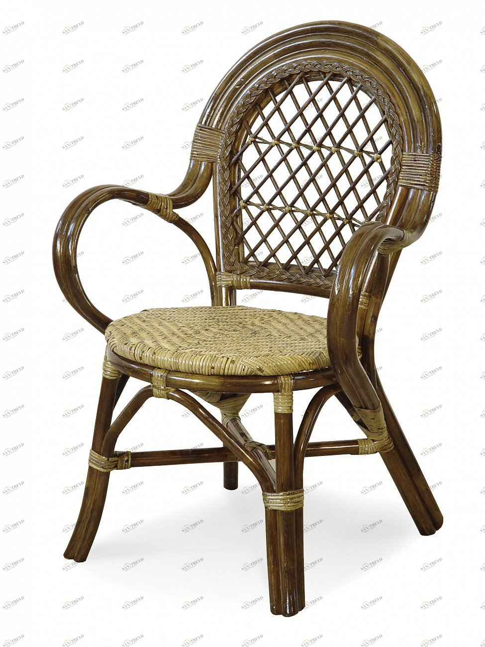 Стул с подлокотниками 97х64 см темный коньяк Calamus Rotan VINOTTI  00-3885238 Коричневый 