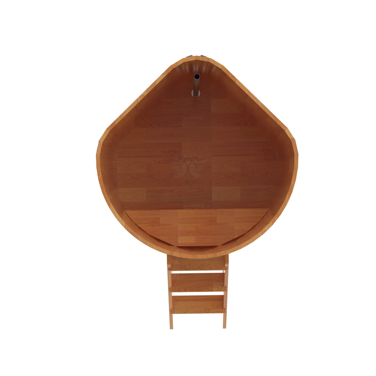 1579 Купель угловая из сращенных ламелей лиственницы 1,19х1,19х1,4 натуральная Alyarus  - Вид №5