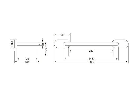 Держатель для гостевых полотенец JOERGER Plateau 630.00.102.000 - Вид №1