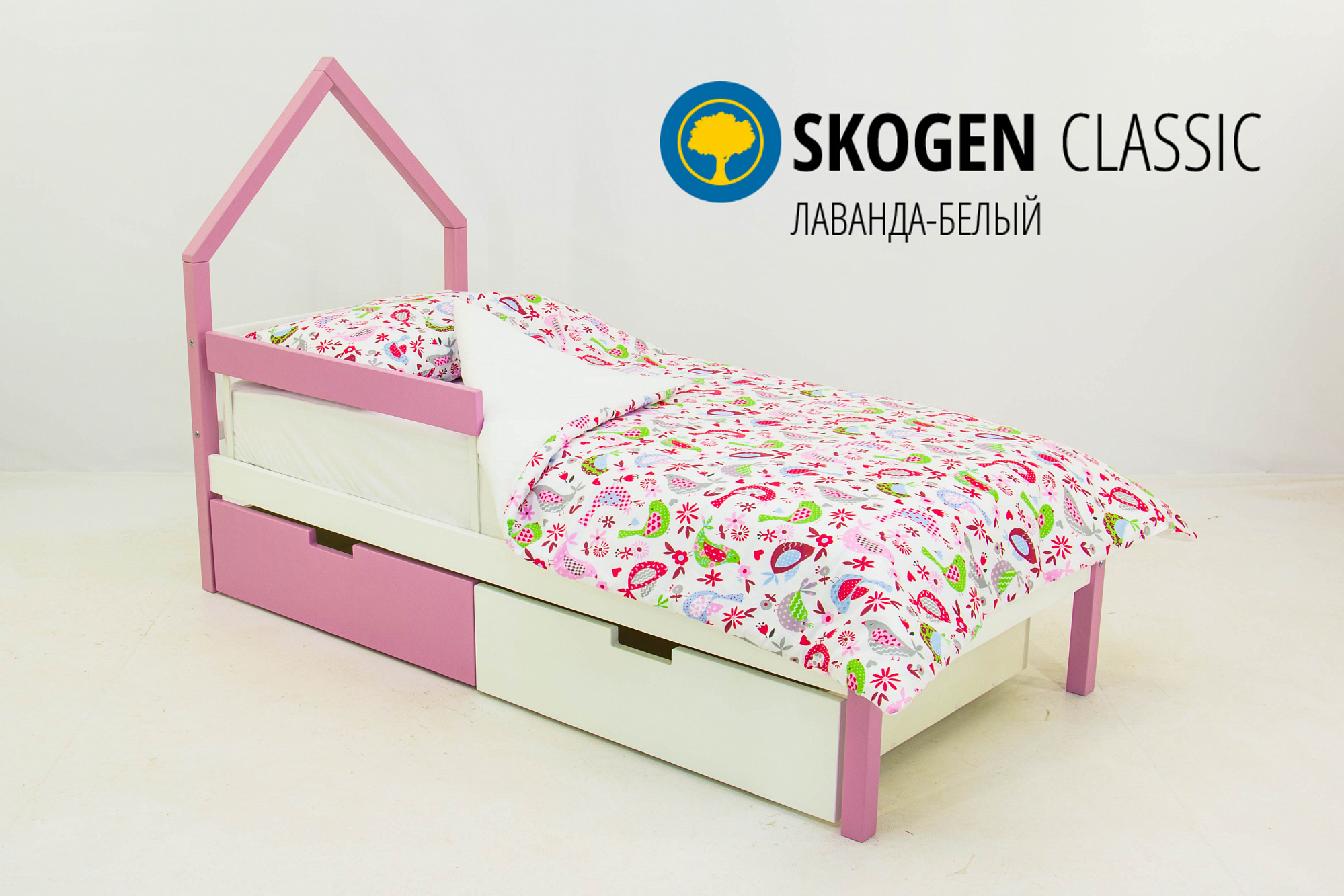 Детская кровать-домик мини Svogen лаванда, белая БЕЛЬМАРКО  326844 Белый;розовый Santreyd  - Вид №1