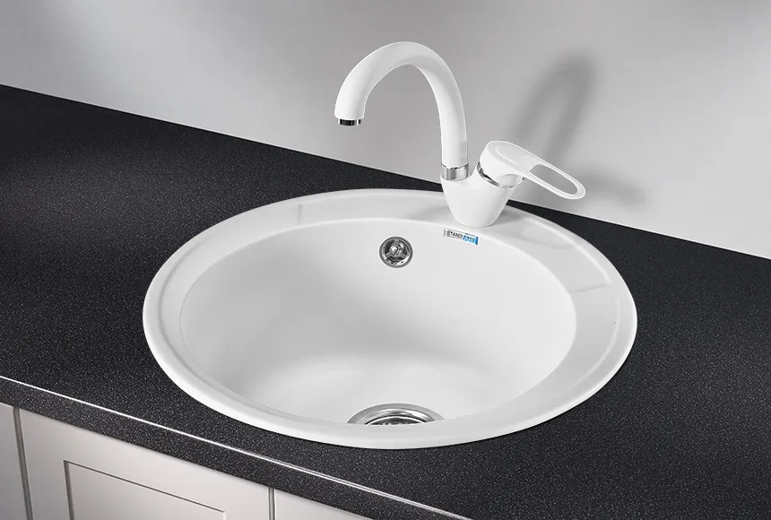 4802, БЕЛЫЙ, кухонная мойка, СтандАРТ кварц GRANULA Standart 4802-ST25