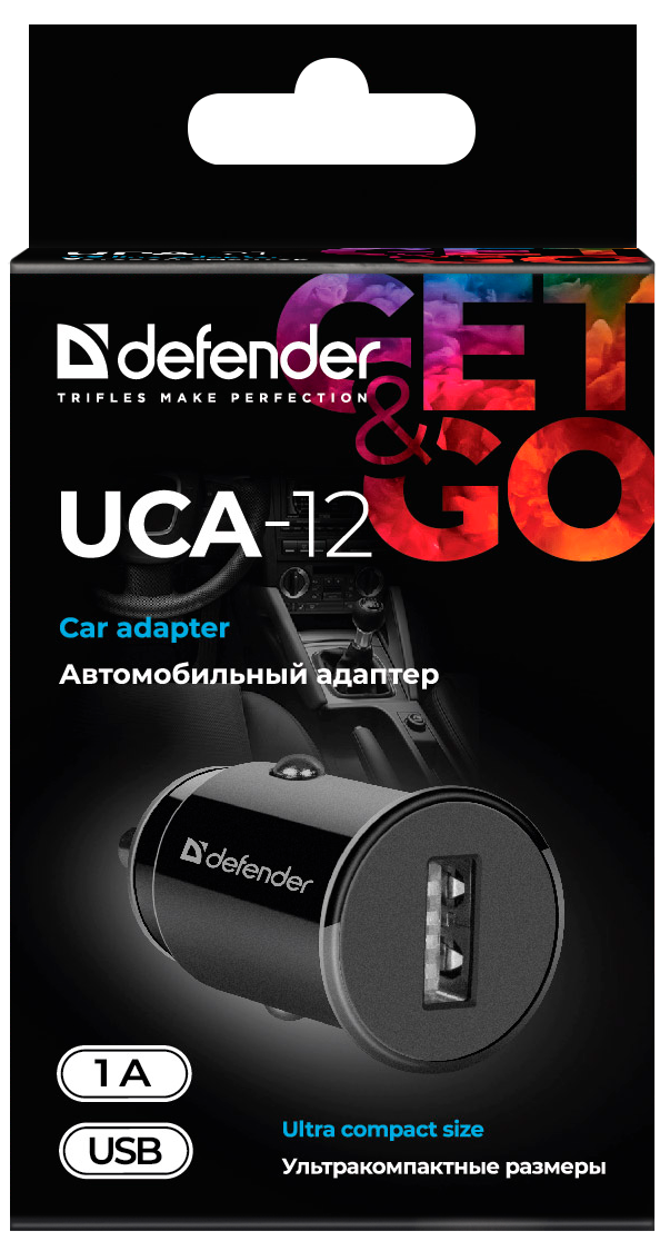 83591 автомобильный адаптер uca-12 черный, 1xusb, 5v/1а Defender Santreyd  - Вид №3