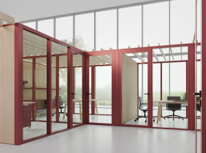 Офисная стеклянная подвижная стена