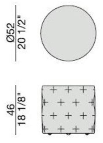 Porada Тафтинговый пуф из ткани Iron sun-id-1347068 - Вид №1