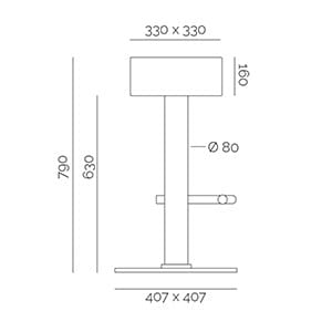 Стальной табурет с подставкой для ног PF Stile 400 ARCH-00024934