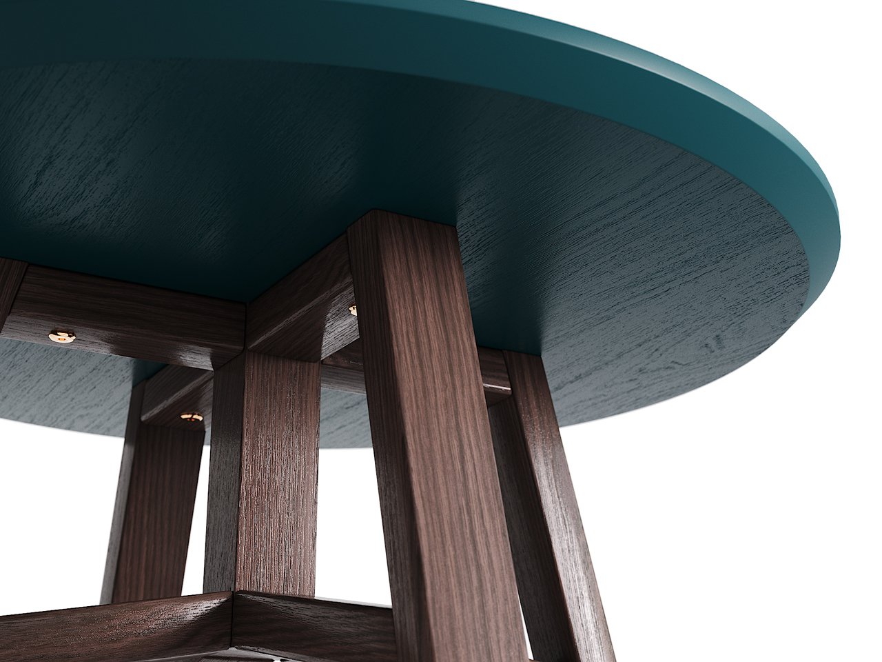 Приставной столик круглый темный дуб, морская волна 55 см Mack THE IDEA  210065 Коричневый  - Вид №1