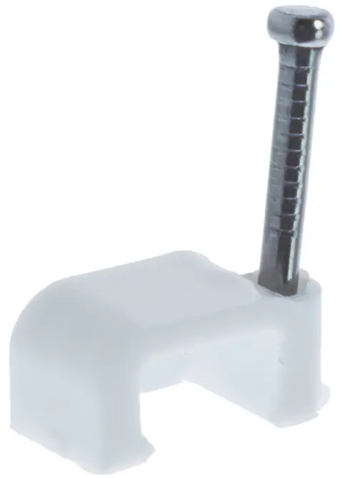 ЭКОПЛАСТ Скоба плоская для крепления кабеля 7×5×8 мм с гвоздем, 50 шт 18176602