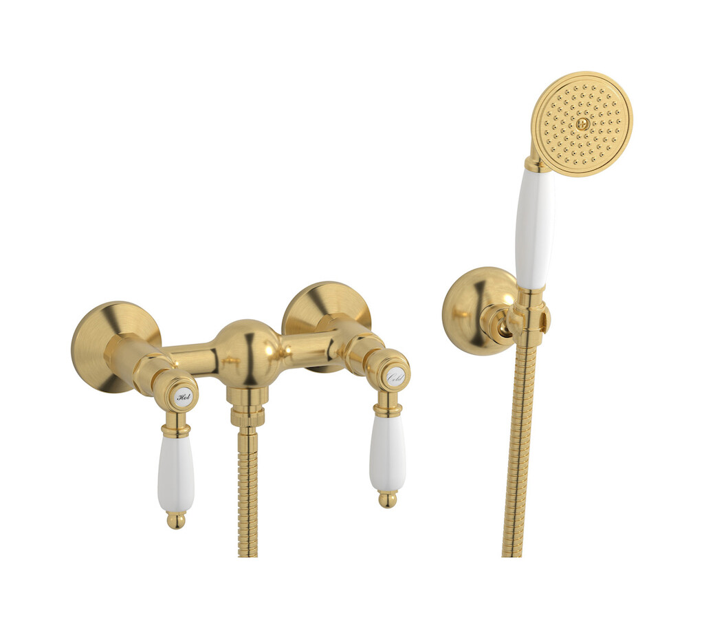 Встроенный смеситель для душа в комплекте с душевым гарнитуром. WE ARE IB hl350os_2 Brushed Gold Hermes
