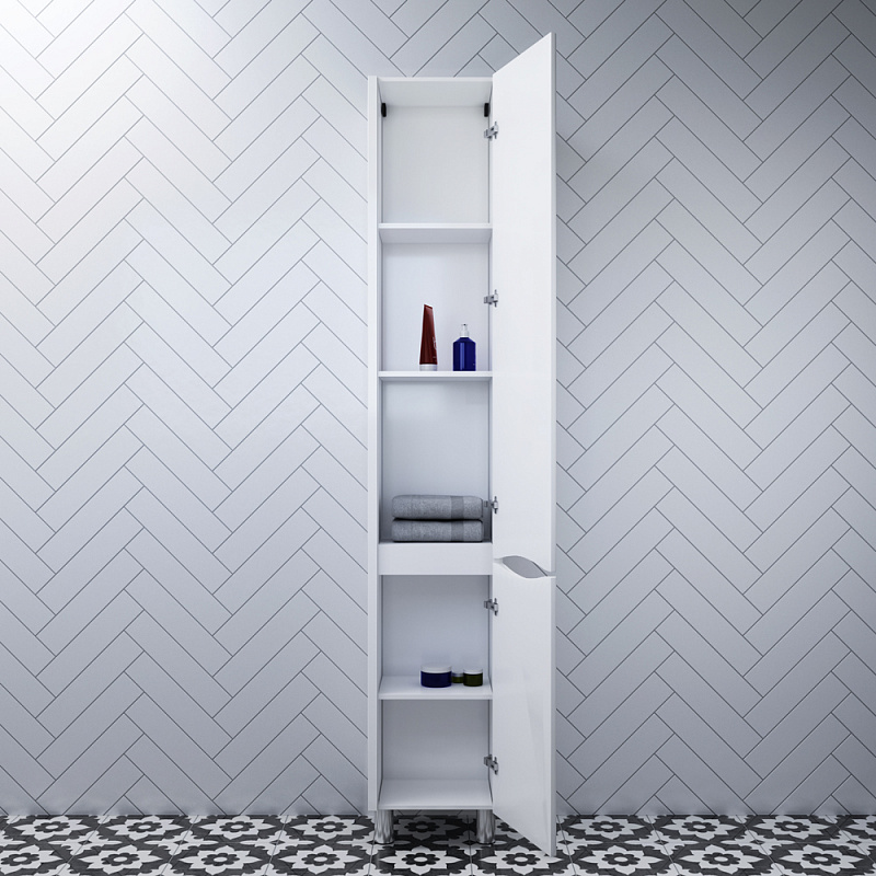 M80CSR0356WG шкаф-колонна напольный правый 35 см двери белый глянец ш AM.PM Like - Вид №1