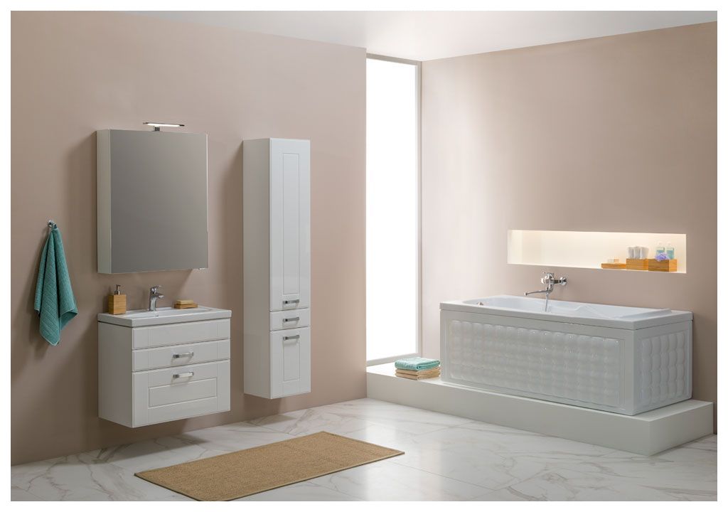Тумба с раковиной Aquanet Рондо 70 белый (2 ящика) 0018915400185343 - Вид №4