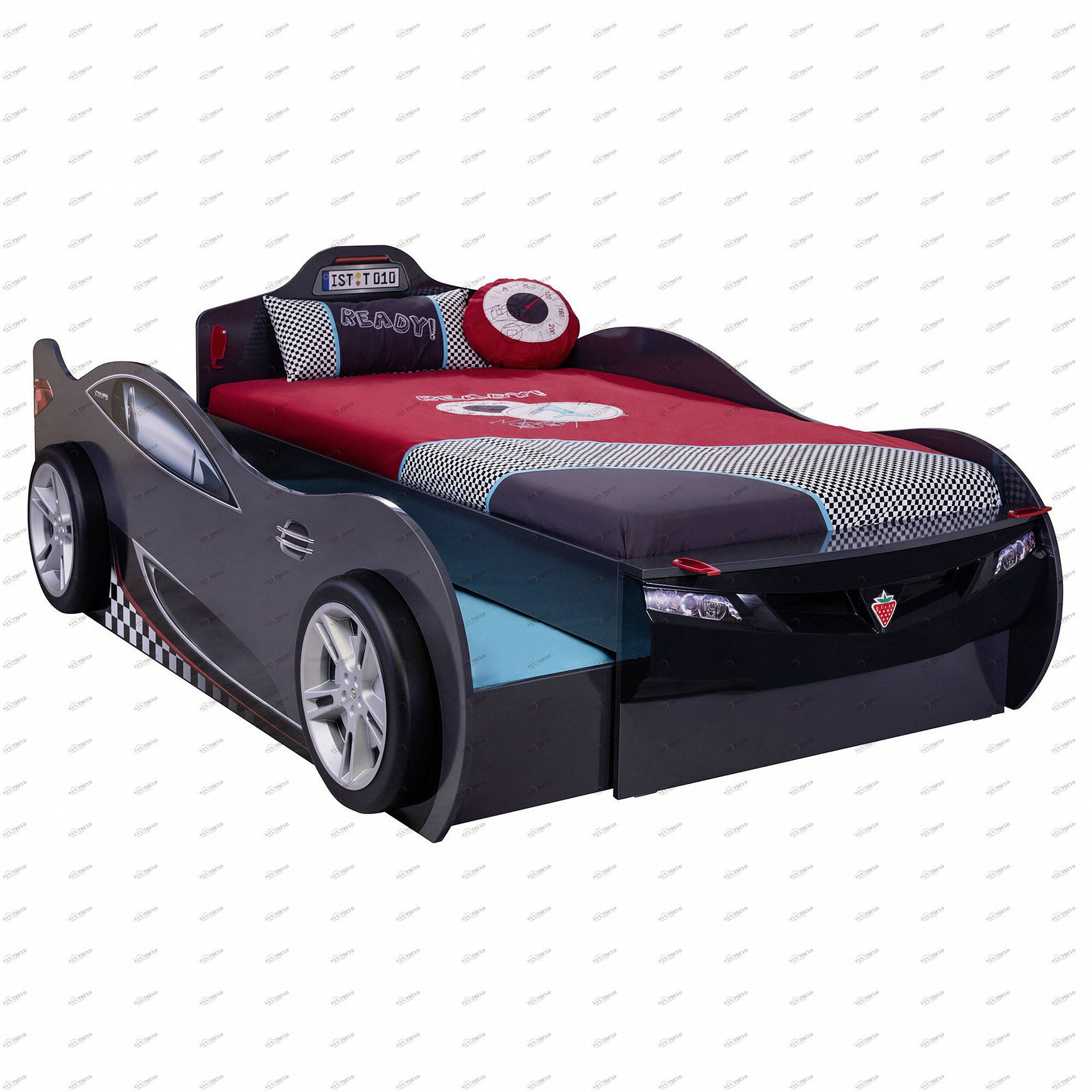 Кровать-машина выдвижная 90х190 см черная Coupe CILEK  00-3832129 Черный Santreyd 