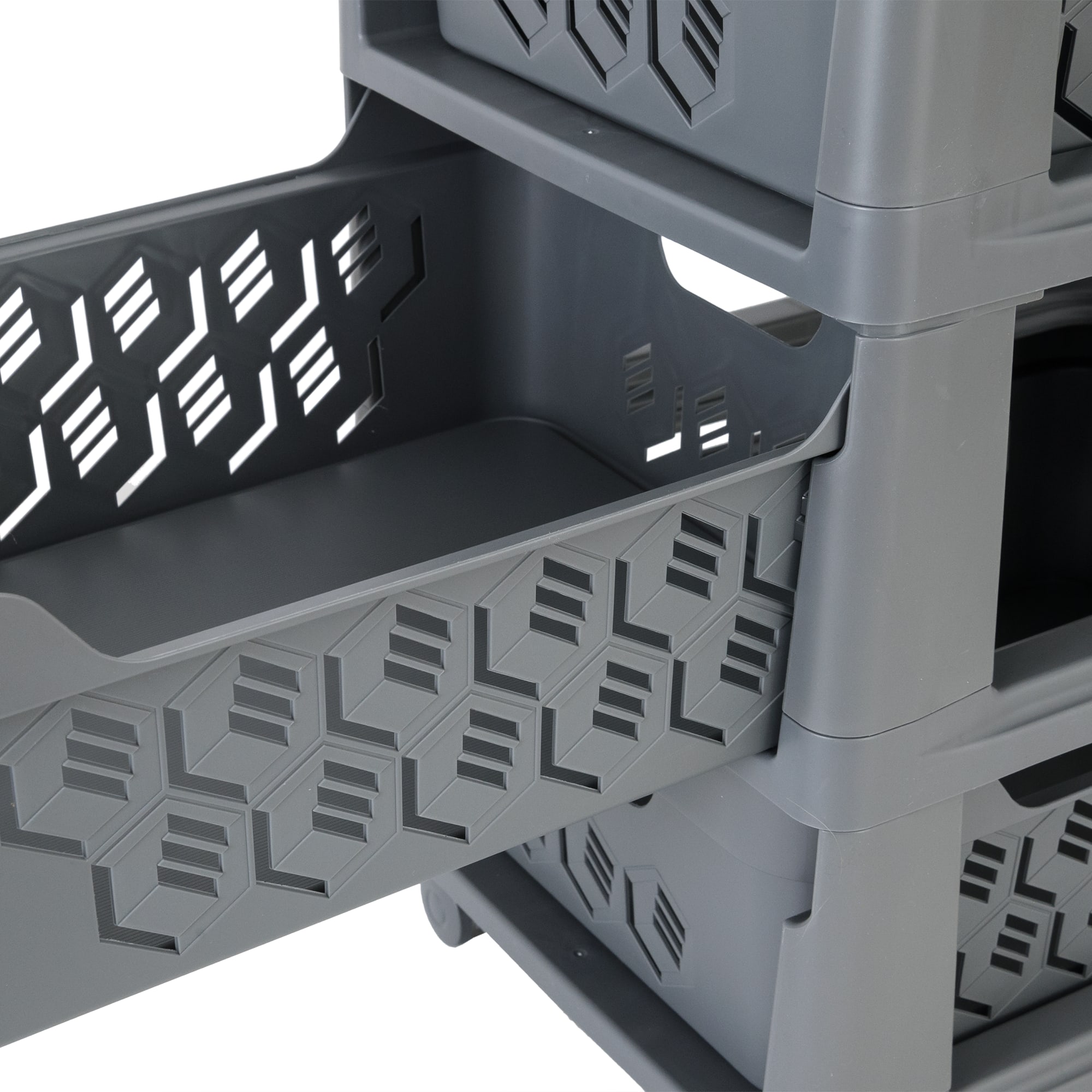 82995147 Комод Deluxe, 4 ящика, 300х385х690 мм, пластик, цвет серый Santreyd  - Вид №4