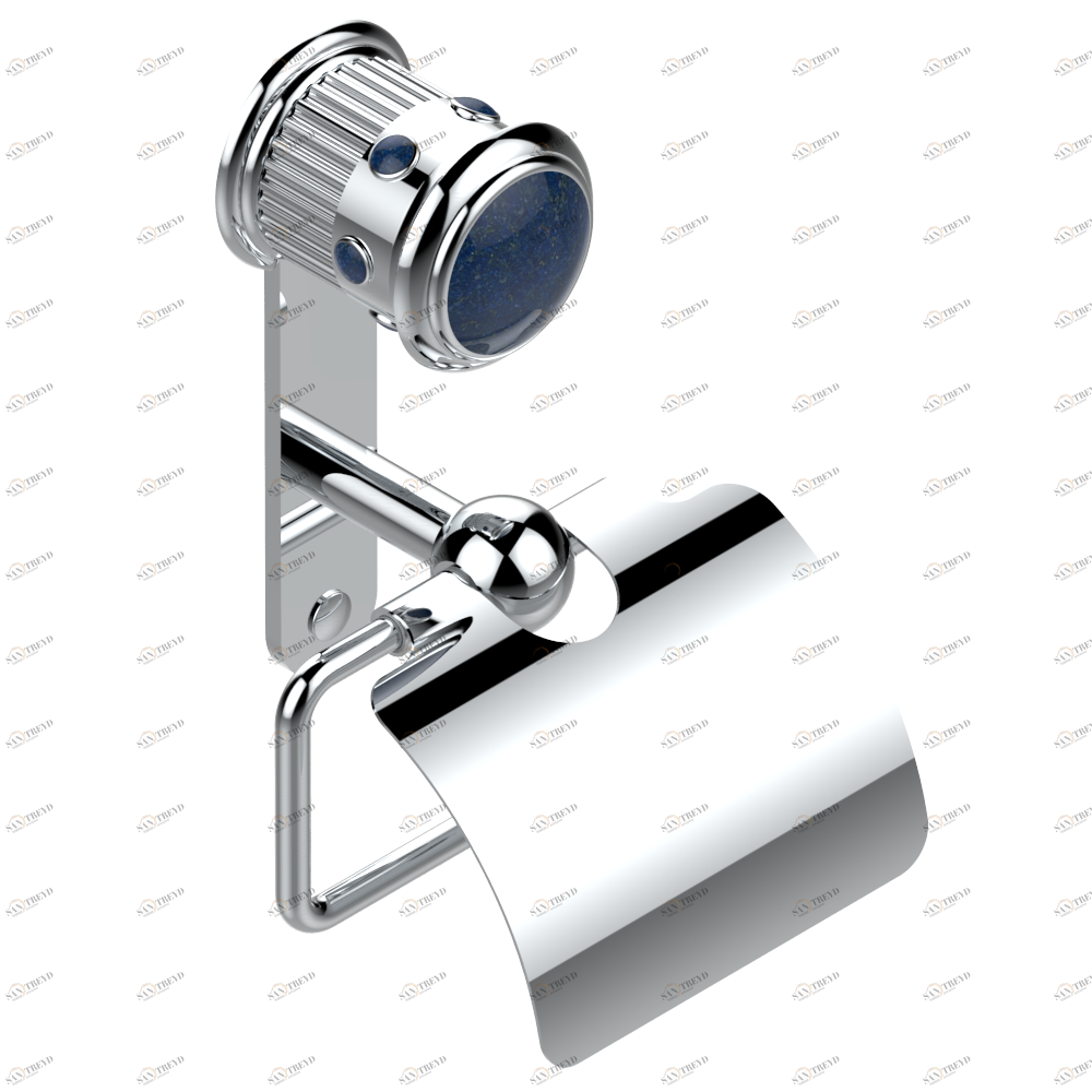 U7B-538AC Бумагодержатель с крышкой настенный Thg-paris Trocadéro с лазуритом Хром U7B-538AC CAT.A