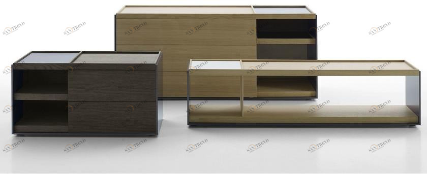 B&B Italia Низкий прямоугольный деревянный журнальный столик Surface sun-id-1428750