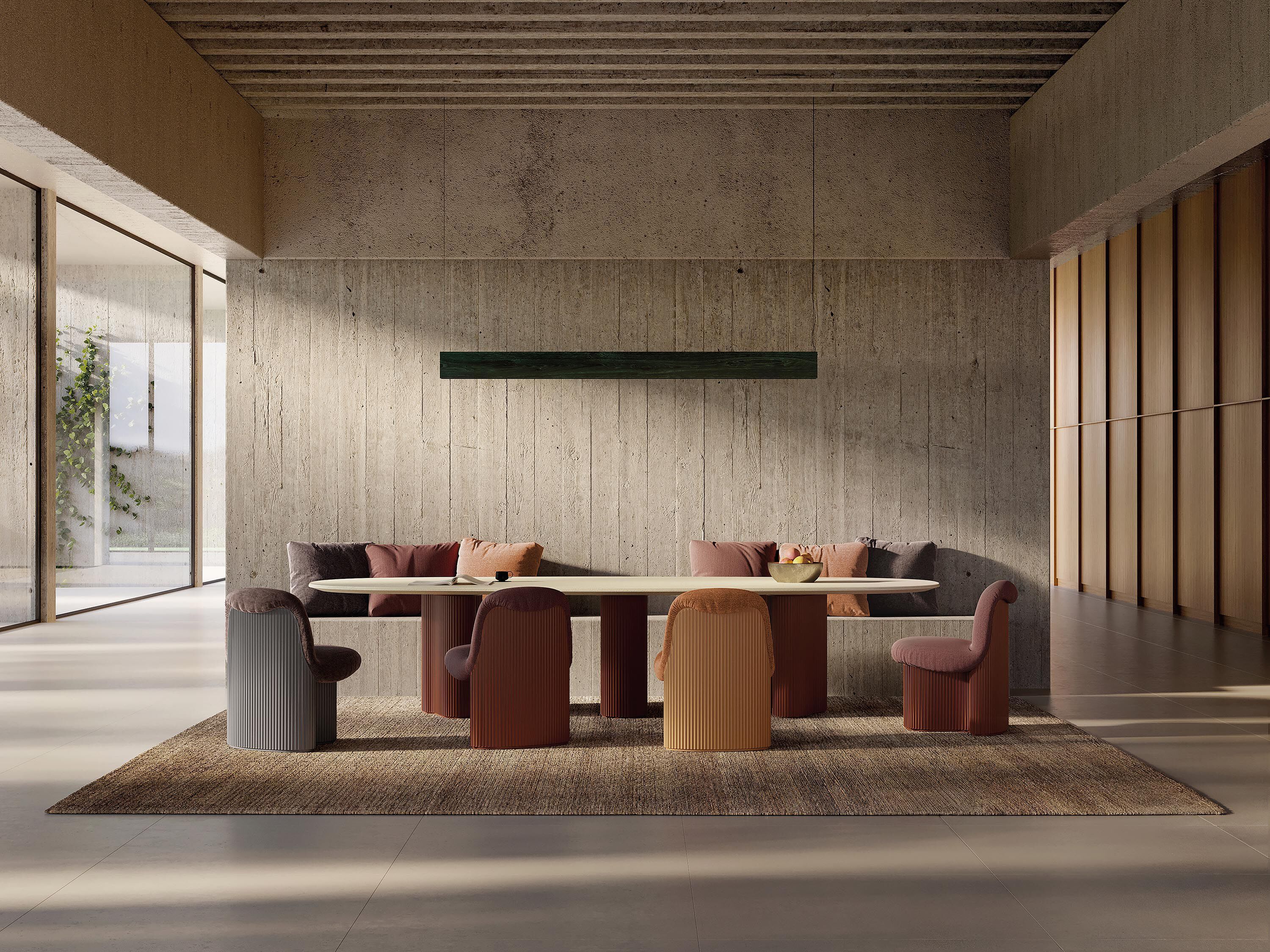 Мягкий стул из ткани и термополимера Andreu World Bolete ARCH-00071519 - Вид №3