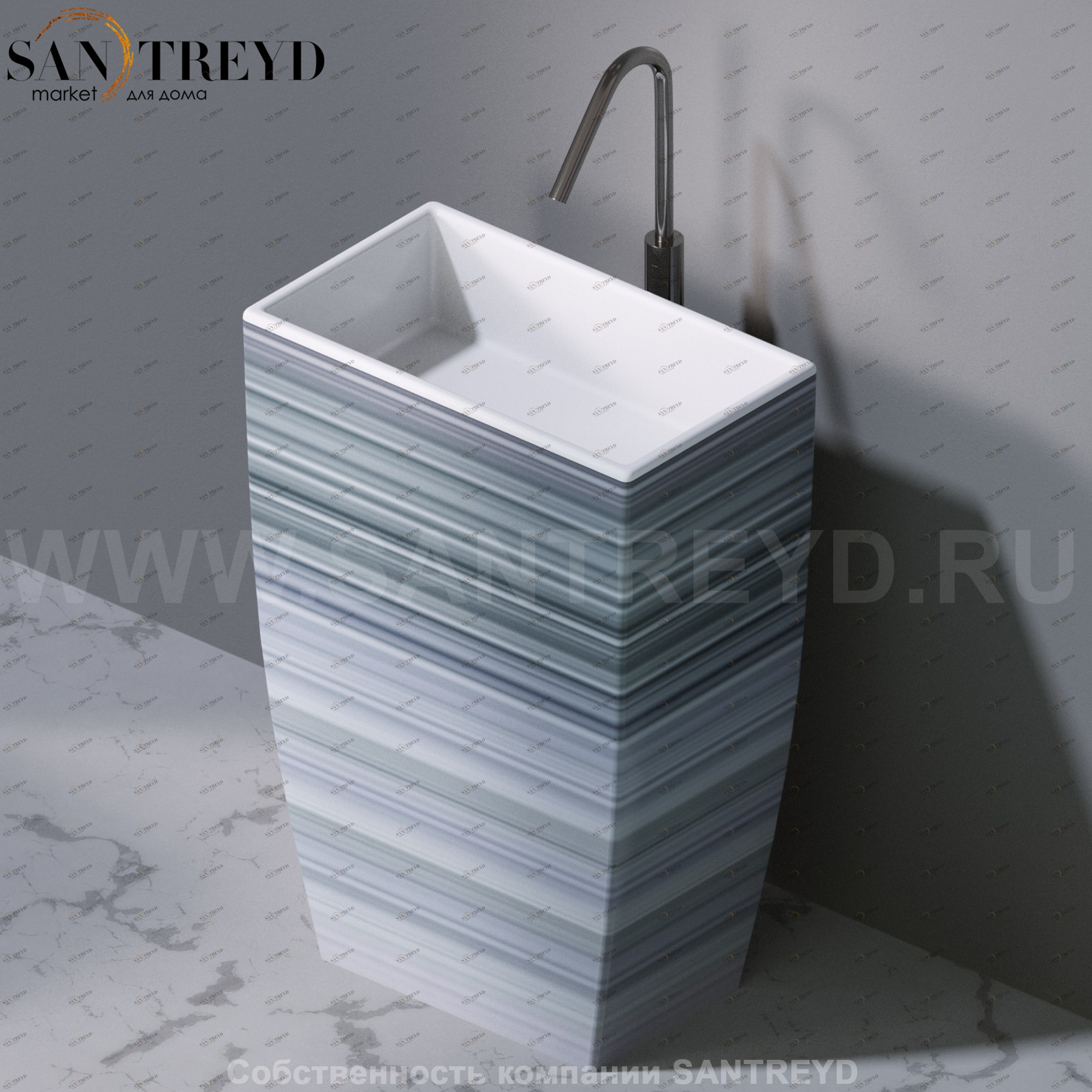 L110431 Напольная раковина стоящая прямоугольная A. e T. Italia Tower AeT ITALIA