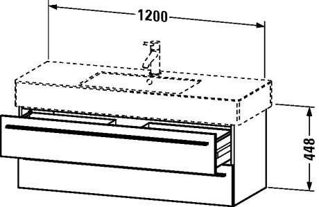 XL635409191 X-Large Тумбочка подвесная Серо-коричневый декор Duravit - Вид №1