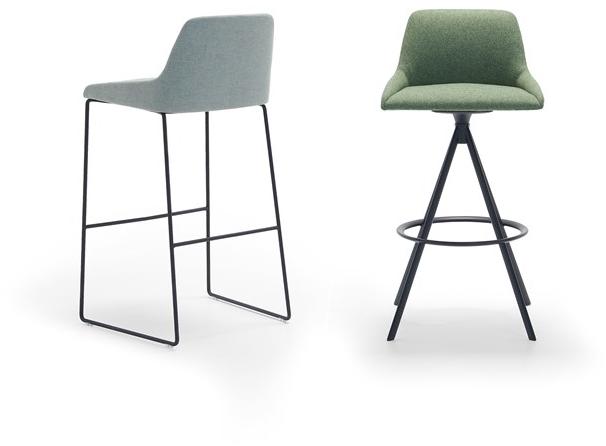 Andreu World Высокий табурет из саночной ткани со спинкой Alya Bq1592 / bq1593 - Вид №1