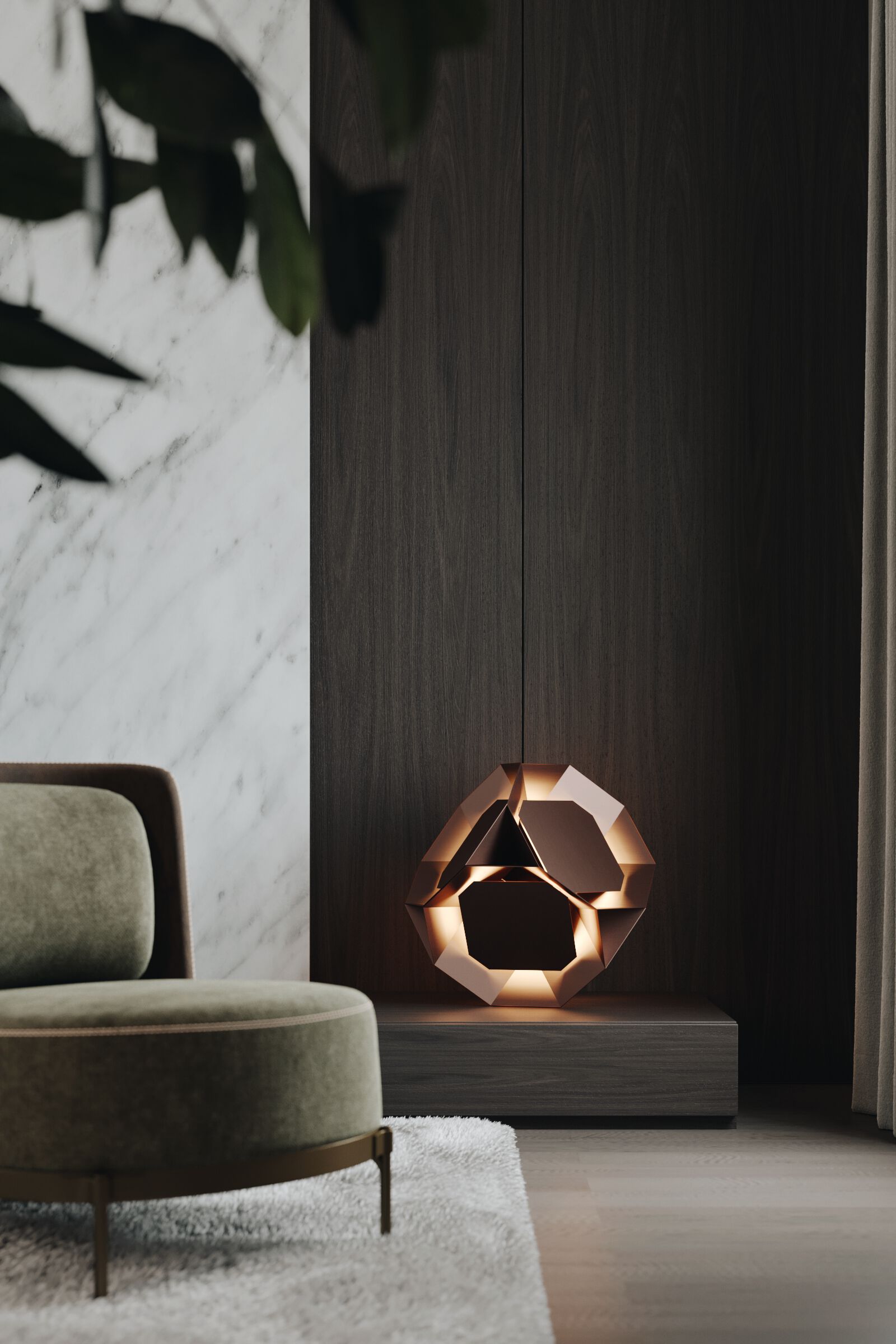 Латунная светодиодная напольная лампа / настольная лампа Rakumba Pylite ARCH-00118401 - Вид №11