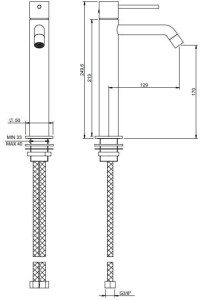 Латунный однорычажный смеситель для раковины
