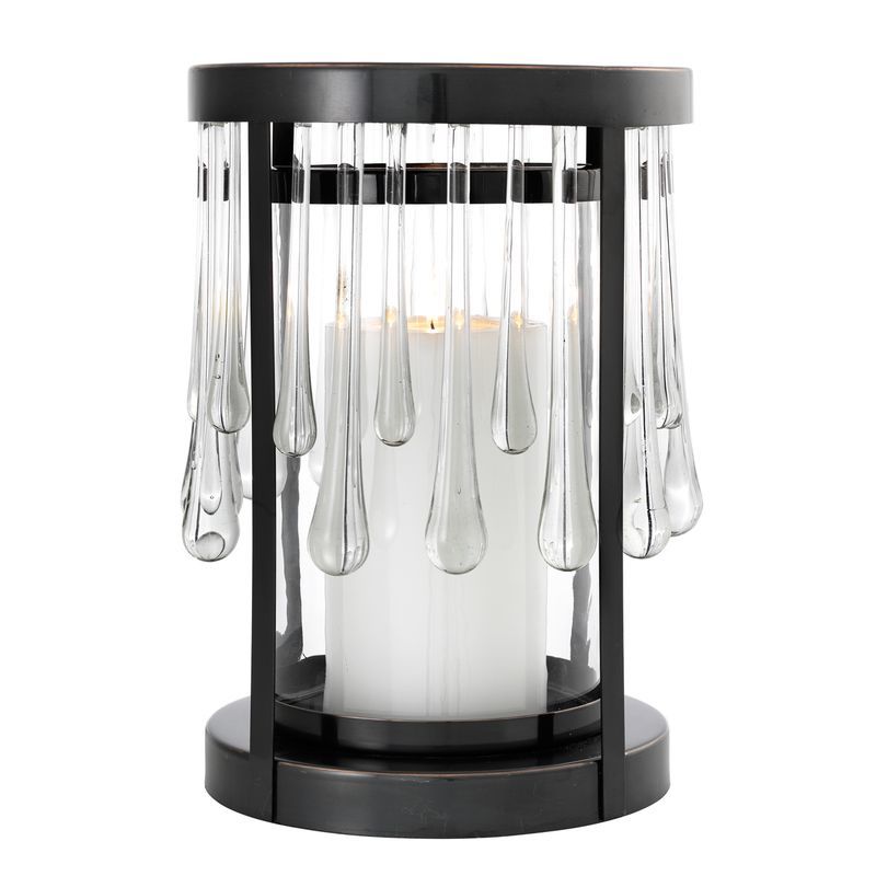Подсвечник черный со стеклянными подвесками Hancock L от Eichholtz EICHHOLTZ EICHHOLTZ 060240 Черный  - Вид №1