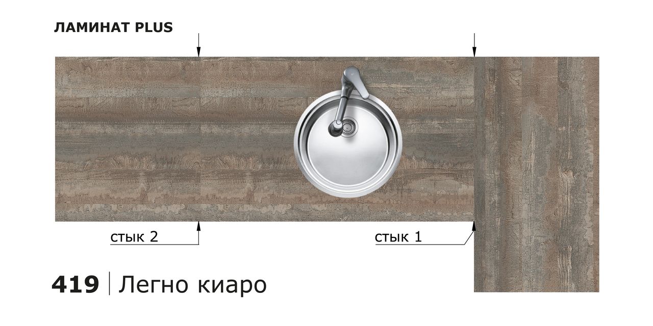 Столешницы для кухни - Легно киаро LIGRON LIST409 419 - Вид №11